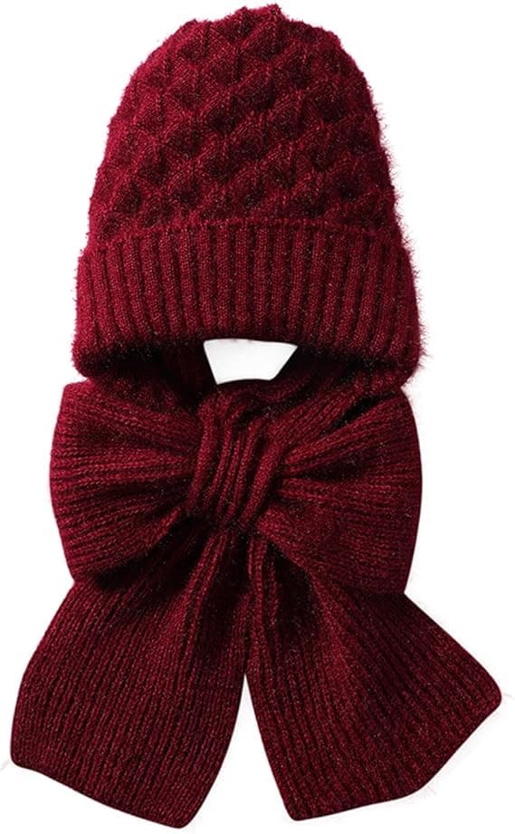 Varm Strikket Halstørklæde Hue Combo Til Kvinder Vinter Ørebeskyttelse Moderigtig Beanie Hue