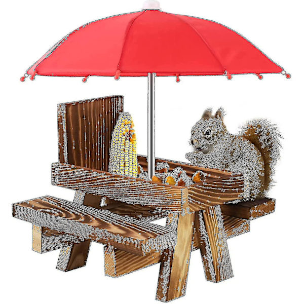 Egern Foderhus Vejrbestandigt Egern Picnicbord Træ Egern Foderbord Med Parasol [adva