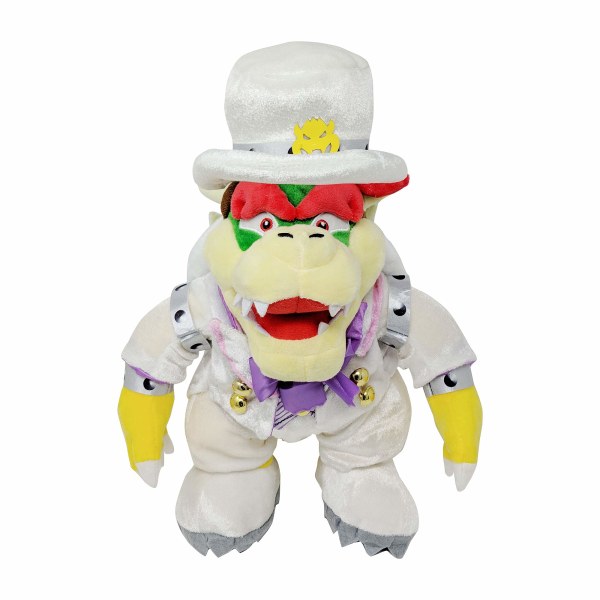 Bästa Super Mario White Bowser i bröllopsklänning Odyssey King Koopa Stor Plysch (Bowser Brudgum Bröllop)