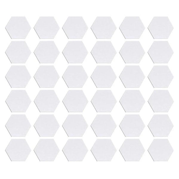 36 stk Akryl Spejl Wall Stickers, Hexagon Wall Panel DIY Home Decor Wall Stickers, Sølv, 46x40x23mm
