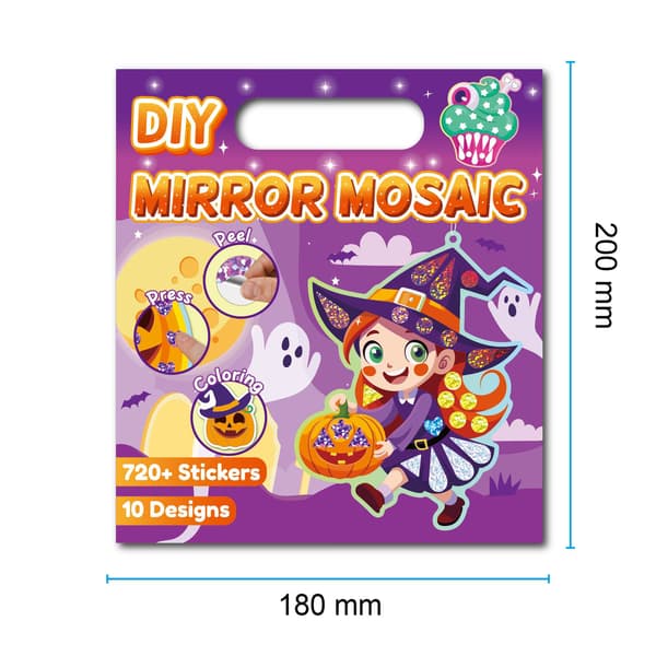 Halloweenin tee-se-itse mosaiikkipeilitarrasarja lapsille CPC-sertifikaatilla DCTZ049