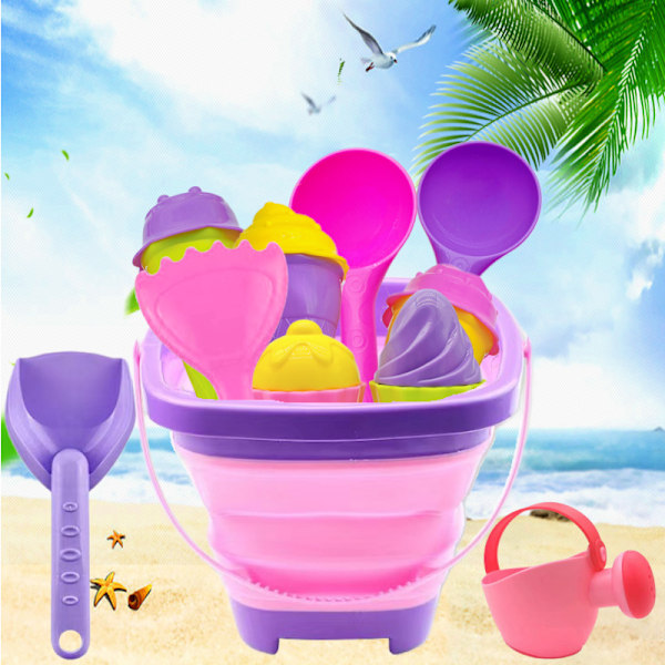 Högkvalitativa strandleksaker för män - hopfällbar hink 38-delad uppsättning - strandset med hopfällbar hink och spade barnverktyg Men's-foldable bucket 38 pieces set