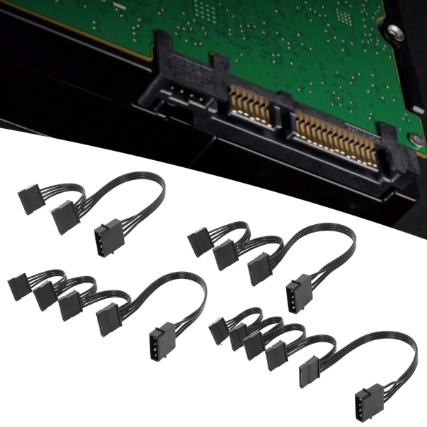 4-pin IDE Big to 2/3/4/5 kiintolevyn virtajohto 4P to Sata Y -jakosovitin null - A 0.03