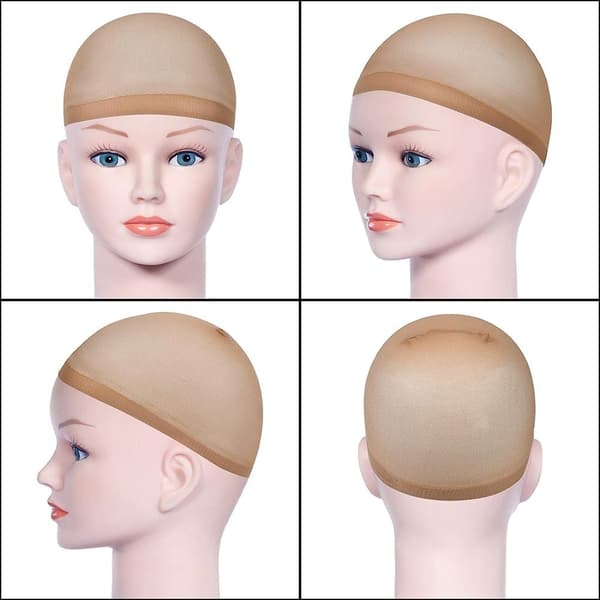 Perukmössa, 8 st perukmössor hårnät nylonset, stretchig elastisk andningsbar perukmössa foder, peruknät 8 neutrala nude beige 8PCS-B