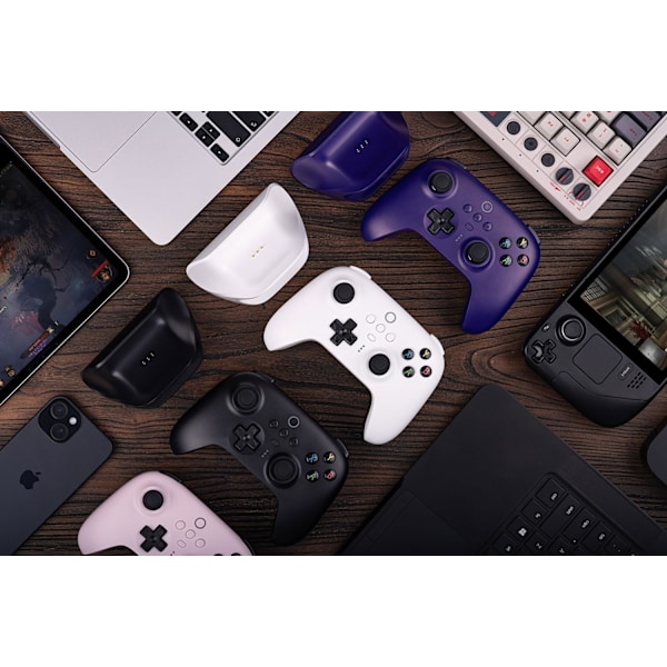 Ultimate 2.4g Trådløs Controller, Joystick Opdatering, Pro Gamepad med Bagknapper & Turbo Funktion til PC, Android, Steam Deck & Apple (Hvid) White