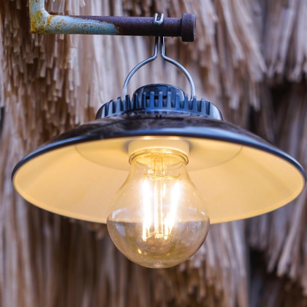 LED Campinglampa Varm Ljus Atmosfär Tältlampa Inbyggt Batteri Med Haken Laddning Campinglampa Hängande Atmosfärlampa - XC (FMY) Black