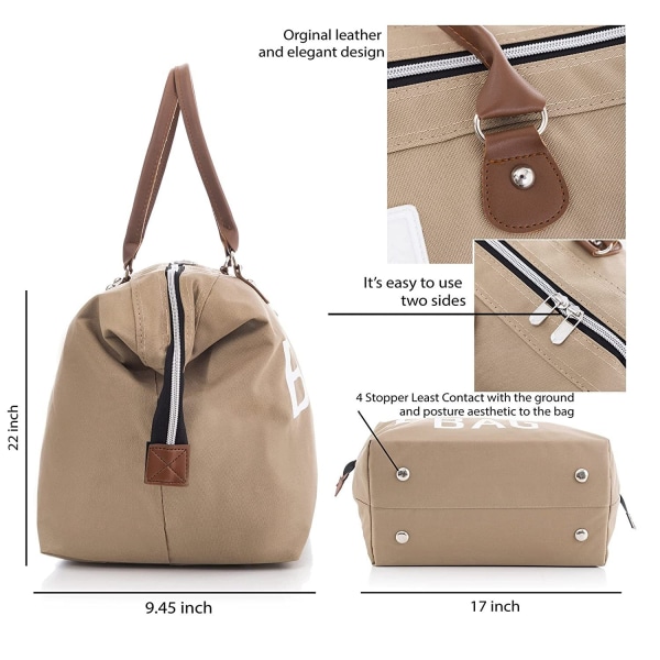 Mother's Bag Pusletaske Multifunktionel rejsehåndtaske med stor kapacitet Khaki G With urine pad Khaki Green