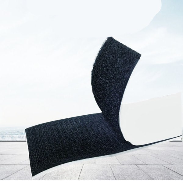 Velcro självhäftande 8 meter extra stark, dubbelsidig (svart)_xx