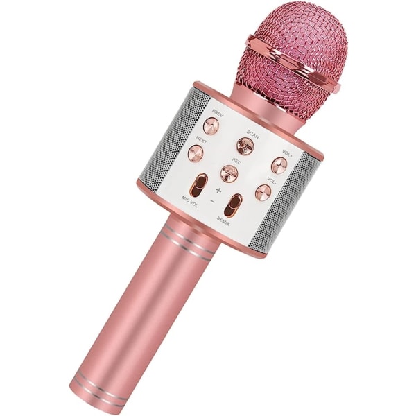 Karaoke-mikrofon med høyttaler og Bluetooth pink 320