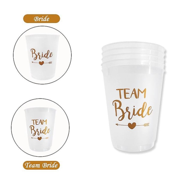 12 stk Team Bride Plastic Cup Hønefest Gennemsigtige kopper Sæt