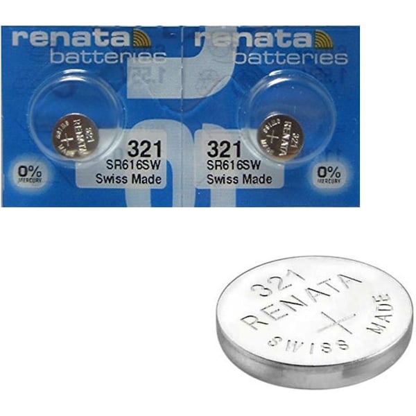 2 x RENATA 321 klockbatterier – SR616SW – silver 1,55v [Energiklass A+++]