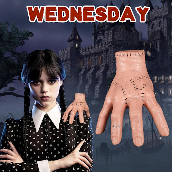 Halloween Onsdag dekorationer, hår + händer