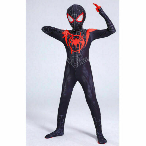 2023-Musta Spiderman-asu on paras lahja lapsille - musta black 120cm