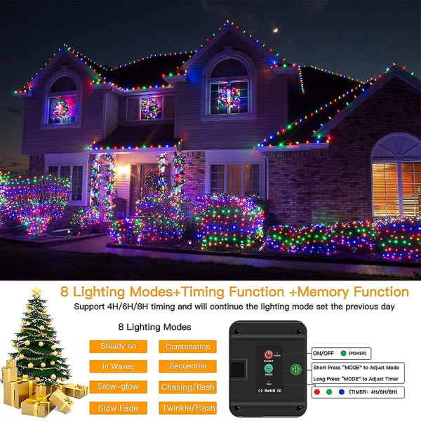 Fairy Lights, 2 pakke batteridrevet 5 LED 16,4 fot med fjernkontroll for julefesthage (rosa)