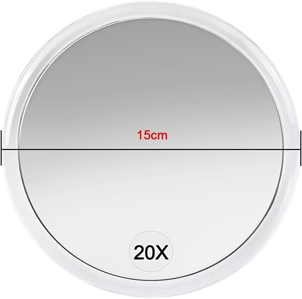 20X förstoringspegel med sugkoppar (15 cm rund) - Perfekt för