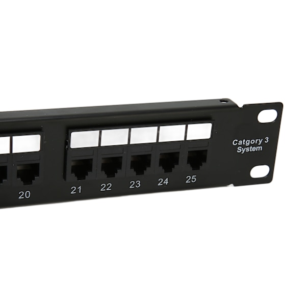 RJ11 Gjennomgående Hull 25 Porter Anti-Interferens Gullbelagt Pin CAT3 Patch Panel for 19 Tommers Stativskap 0.7