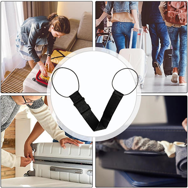 Elastisk Bagagerem - Väskfixeringsrem med Spänne - Flexibel Elastisk Rem för Enkel Bagageidentifiering (46cm)