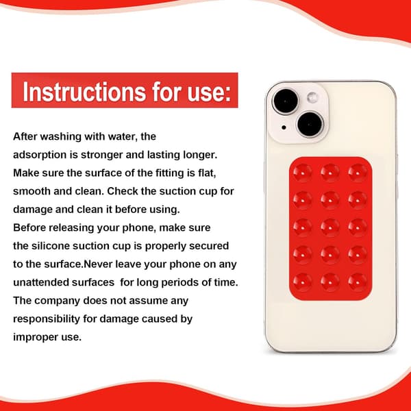 Silicone Sugeringskop Telefonholder (Rød)