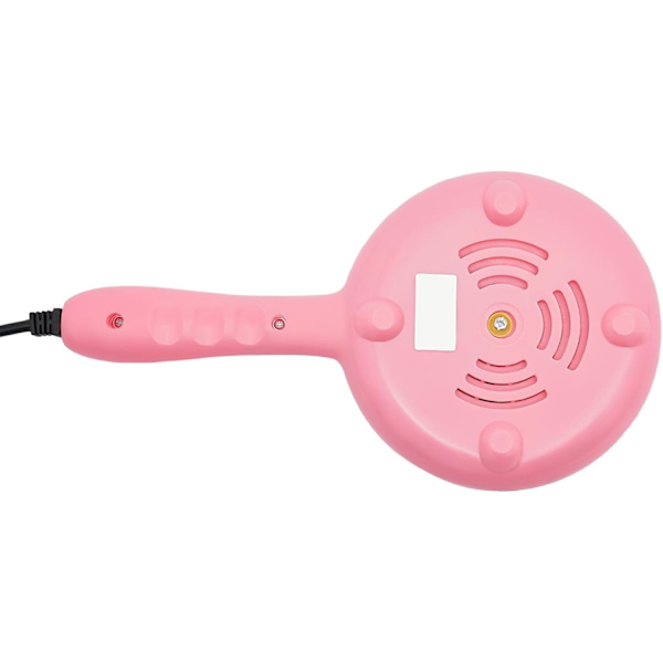 Mini elektrisk stegepande 6 tommer stegepande rund form elektrisk køkken stegepande med træspatel 450W rustfrit stål stegepande (Pink) Pink