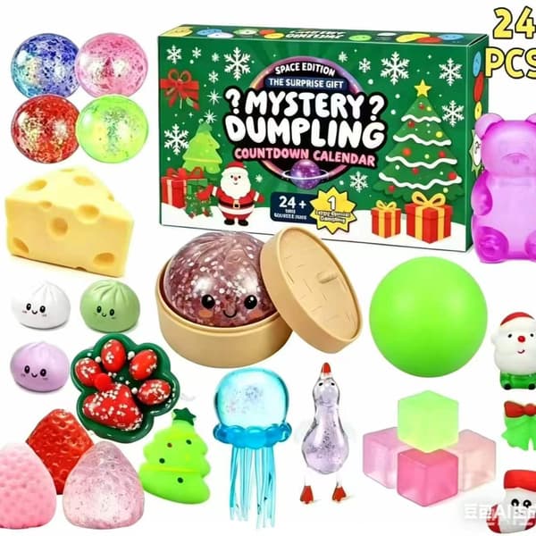 Squishy Bao Bolle Julekalender – 24-dages Nedtælling Blind Boks, Blødt Stressaflastende Legetøj 1