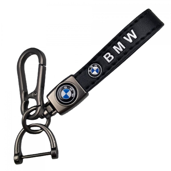 Car Leather Cykel Nyckelring Metall Finish | Kraftig nyckelring | Nyckelring Och Krokbeslag Silver Hårdvara Silver Hardware BMW