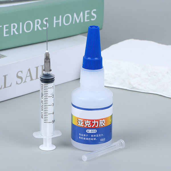 1 stk 50ml PMMA plexiglas Hurtigtørrende hærdende lim Akryl G