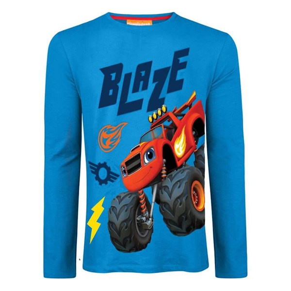 Blaze and the monster machines børne t-shirt langærmet top blz2027tsh Blu Blue 6-7 years