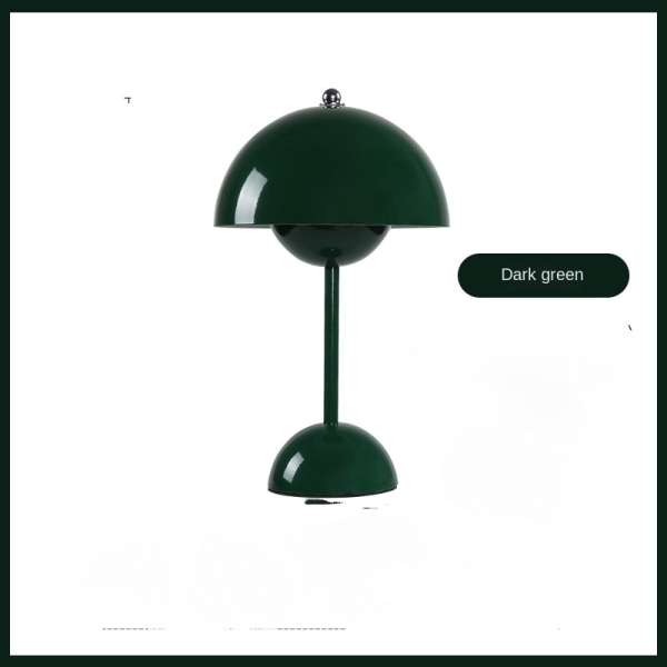 Pohjoismainen tanskalainen kukannupullinen pöytävalaisin, häähuone, makuuhuone, työpöydän koriste, lamppu, yöpöytälamppu (ladattava) Dark green