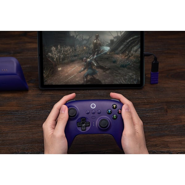 Ultimate 2.4g Trådløs Controller, Joystick Opdatering, Pro Gamepad med Bagknapper & Turbo Funktion til PC, Android, Steam Deck & Apple (Lilla) Purple