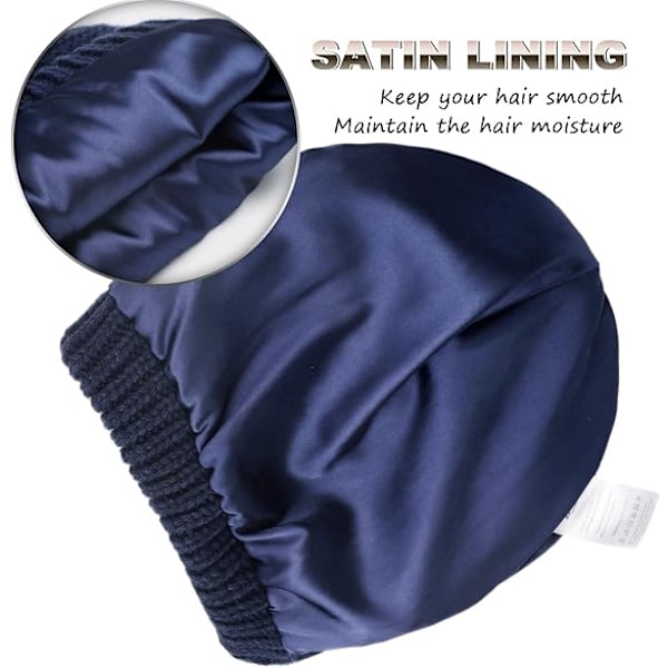 Hatter - Dame vinterstrikklue - Varme luer - Tykke luer Løse varme luer - 22*22cm