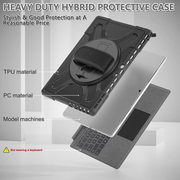 Stødsikkert tabletcover til MicroSoft Surface Pro 9_xx Black