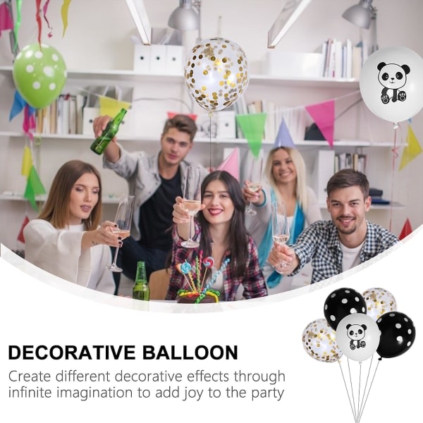 1 sett bursdagsballongsett Animal Panda dekorative lateksballongfester (40x38x6cm, assorterte farger)