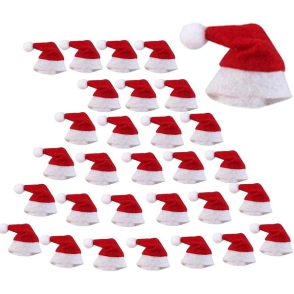 30 stycken Mini jul Lollipop Hat Mini jul Claus hattar jul