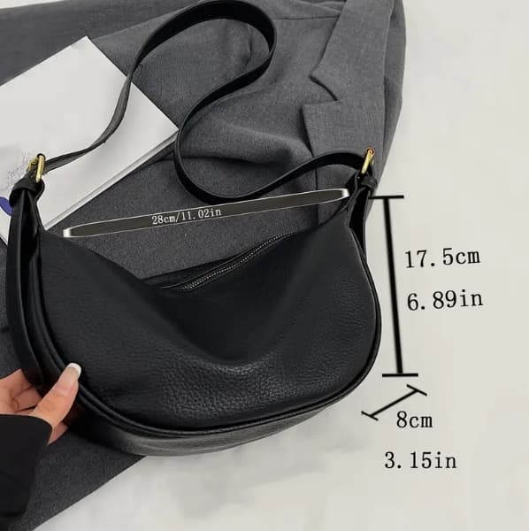 Elegant dame skulderveske med avtakbar stropp, glidelåslukking og polyesterfôr for ulike anledninger, brun