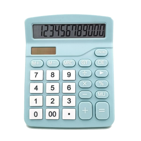 Digital Solar Scientific Kalkulator Finanskontor Datakalkulator Storskjerm Kontorkalkulator Søt kalkulator (farge: blå)