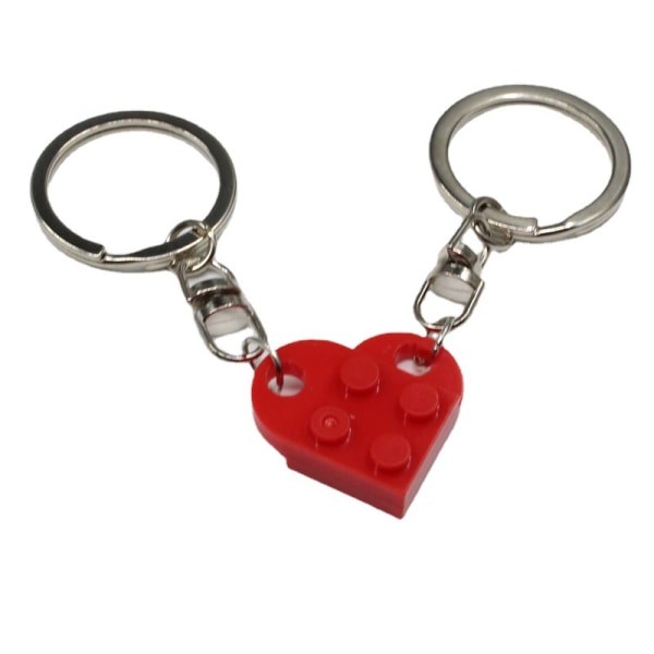Nyckelringar Present Hjärta Nyckelring Par Matchande tegelstenar Nyckelring