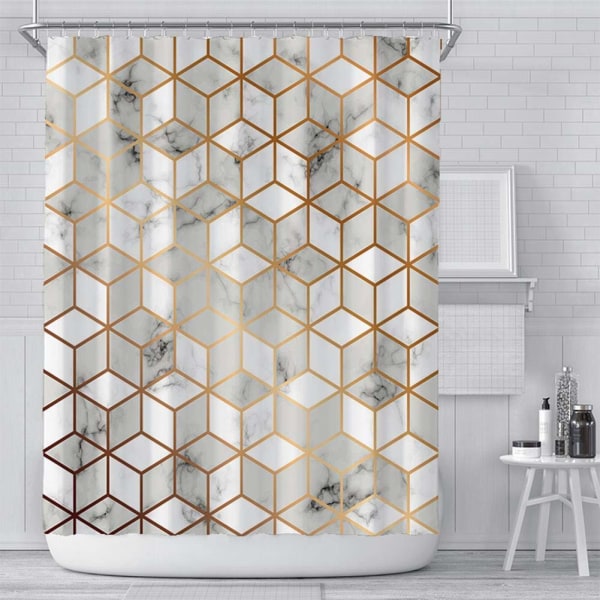 Mugresistent Polyester Stof Bruseforhæng, Original Maskinvaskbar Vandtæt Badeforhæng 180X180Cm
