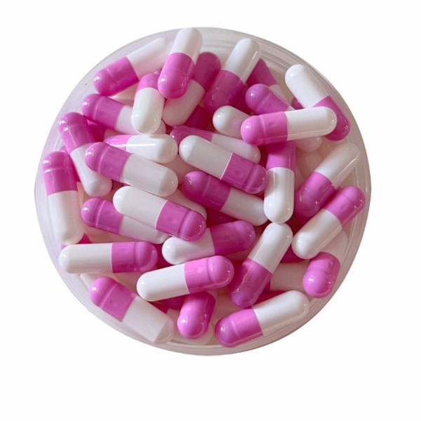 1000 Stycken Tomma Hårda Lösa Gelatinkapslar Storlek 0# Gel Medicin En Storlek Lila och vit_xx Purple and white closes