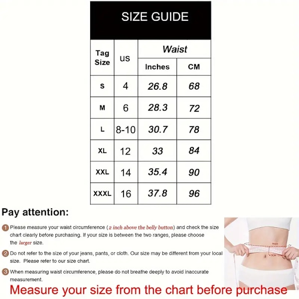 Beställ en storlek större, Andningsbar Neopren Midjetränare, Trimmerbälte, Kroppsshapewear för Kvinnor