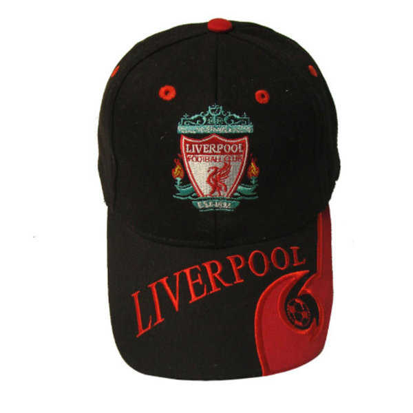 Unisex broderet baseballkasket med justerbar skygge Liverpool Black