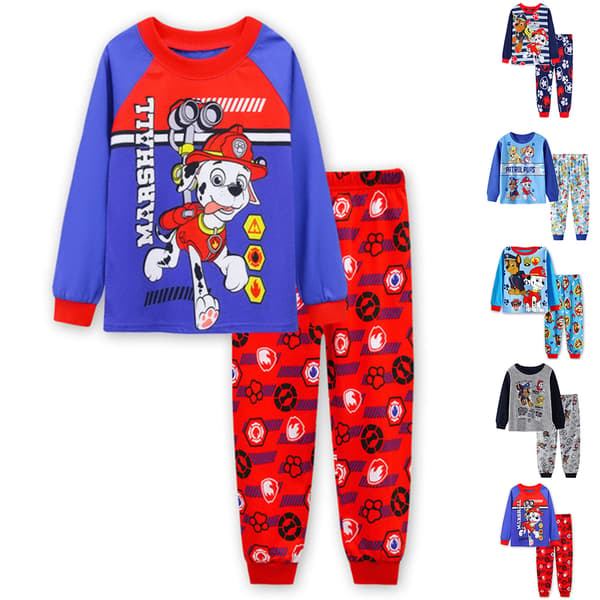 PAW Patrol Pyjamassett Barn Långärmade Byxor Set Sovkläder Blå blue 100cm