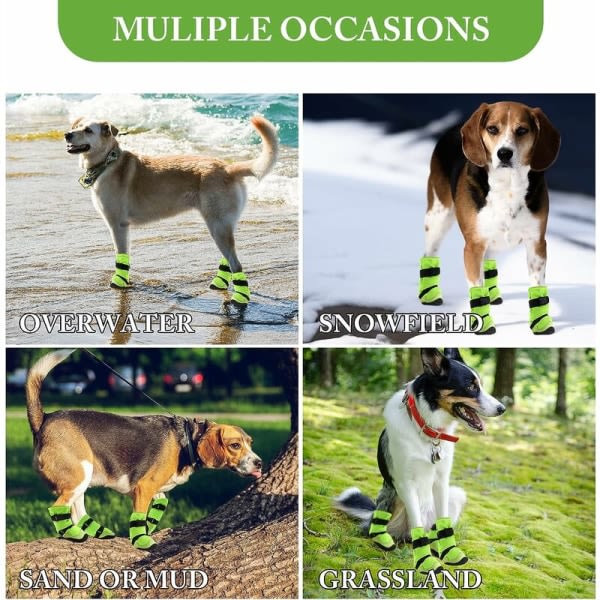 Vernesko til hunder, termiske hundesko med lange rør, pustende hundepotebeskytter i mikrofiberskinn med gummisåle (7)