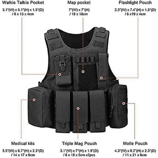 6094 Kombinationsvest Outdoor Tactical Multifunktionel Molle Expansion Training Uniform
