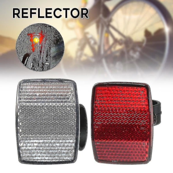 Cykelreflexer Fram och bak Set Night Cycling Bike Accessories4st-röd/vit