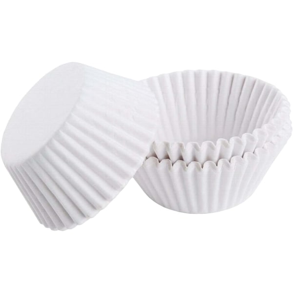 100 st White Cup Cake Papper Engångs Liten Muffin Cupcake Wrapper case för dekorationer Födelsedagsfest Semester Bröllop
