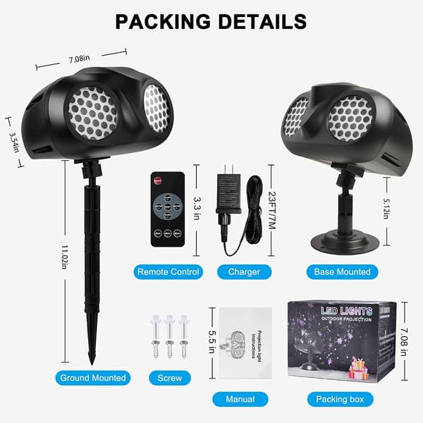 Jul Snøfnugg Projektorlys Utendørs Vanntett Roterende Dynamisk Snøfnugg LED-spotlight For Hage Gård Feriefest Dekorasjon