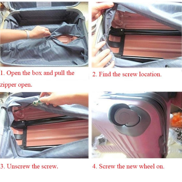 stk A08 Reservedele hjul til kufferter Reparation SORT L black_xx black L
