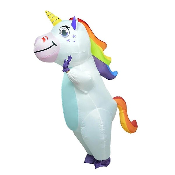Lilla Enhjørning Oppblåsbar Kostyme Voksen Barn Regnbue Halloween Kostymer For Kvinner Menn Voksen Karneval Maskot Jul Cosplay Litt Blå Light Blue Adults 150-190cm