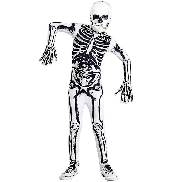3-14 -vuotiaiden lasten luuranko body, käsineet ja maski cosplay-setti 5-7 Years
