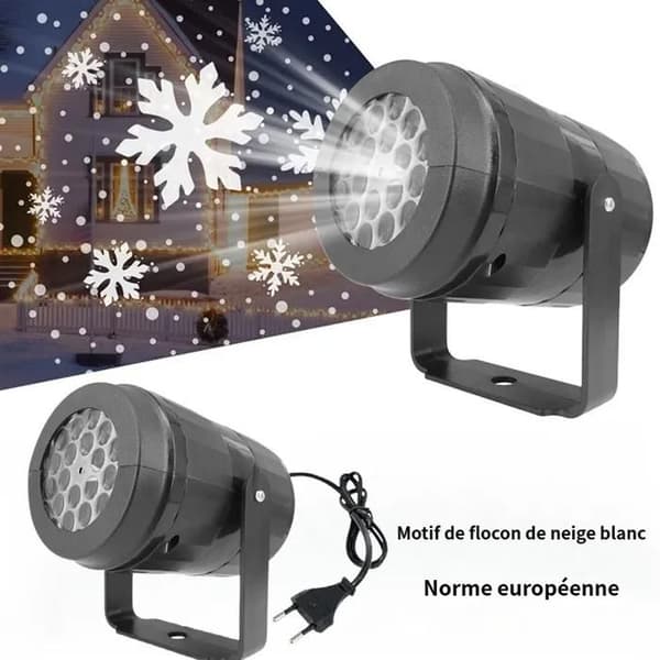 Christmas Light Projector with Snowflake Pattern | 270° Wide Angle LED Lighting | Ideal for Christmas Decoration Snowflake pattern